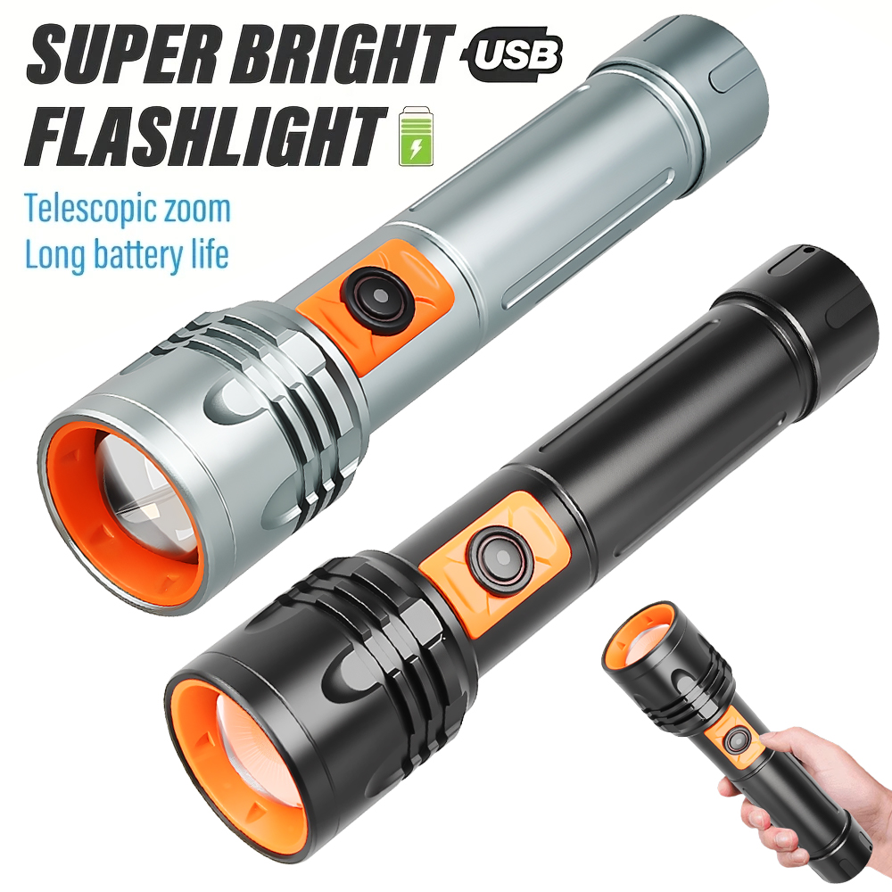 Tactical Flashlight Rechargeable - Мощный светодиодный фонарик, перезаряжаемый через USB