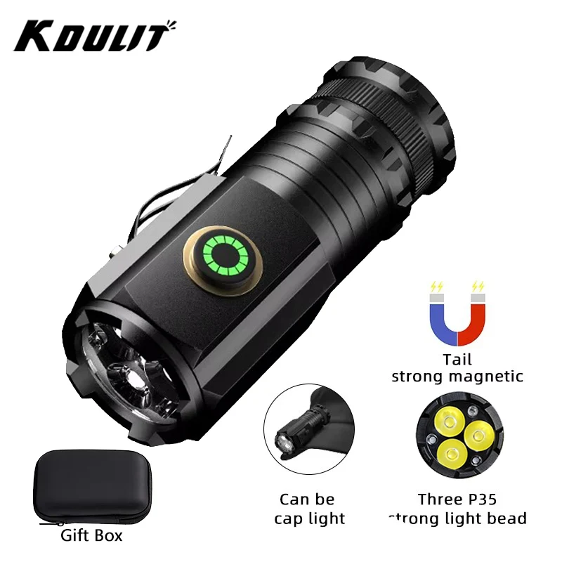 Tactical Flashlight Rechargeable - Мощный мини-светодиодный фонарик, супер яркий алюминиевый