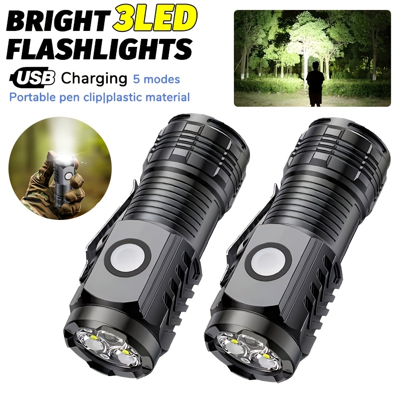 Tactical Flashlight Rechargeable - Портативный мини-фонарик LED с мощным светом,