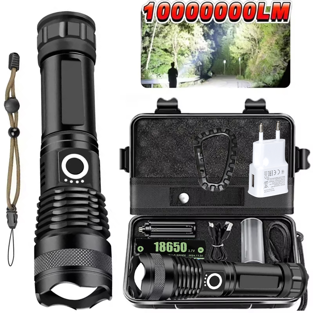 Tactical Flashlight Rechargeable - Мощный светодиодный фонарик, перезаряжаемый 5-режимный телескопический