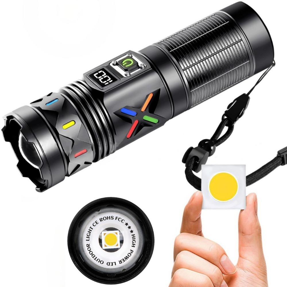Tactical Flashlight Rechargeable - Мощный светодиодный фонарь с телескопическим зумом,