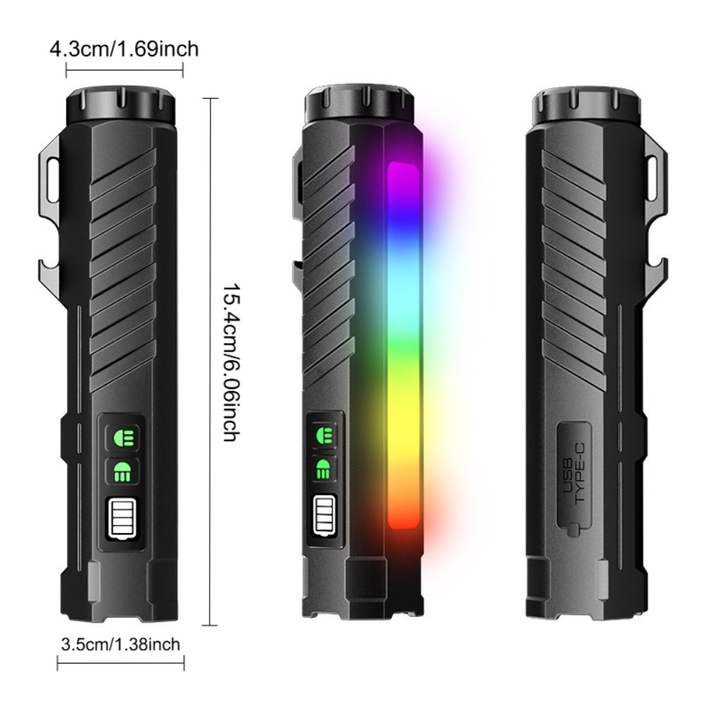 Тактический фонарь с RGB-подсв – обзор и цена Tactical Flashlight Rechargeable