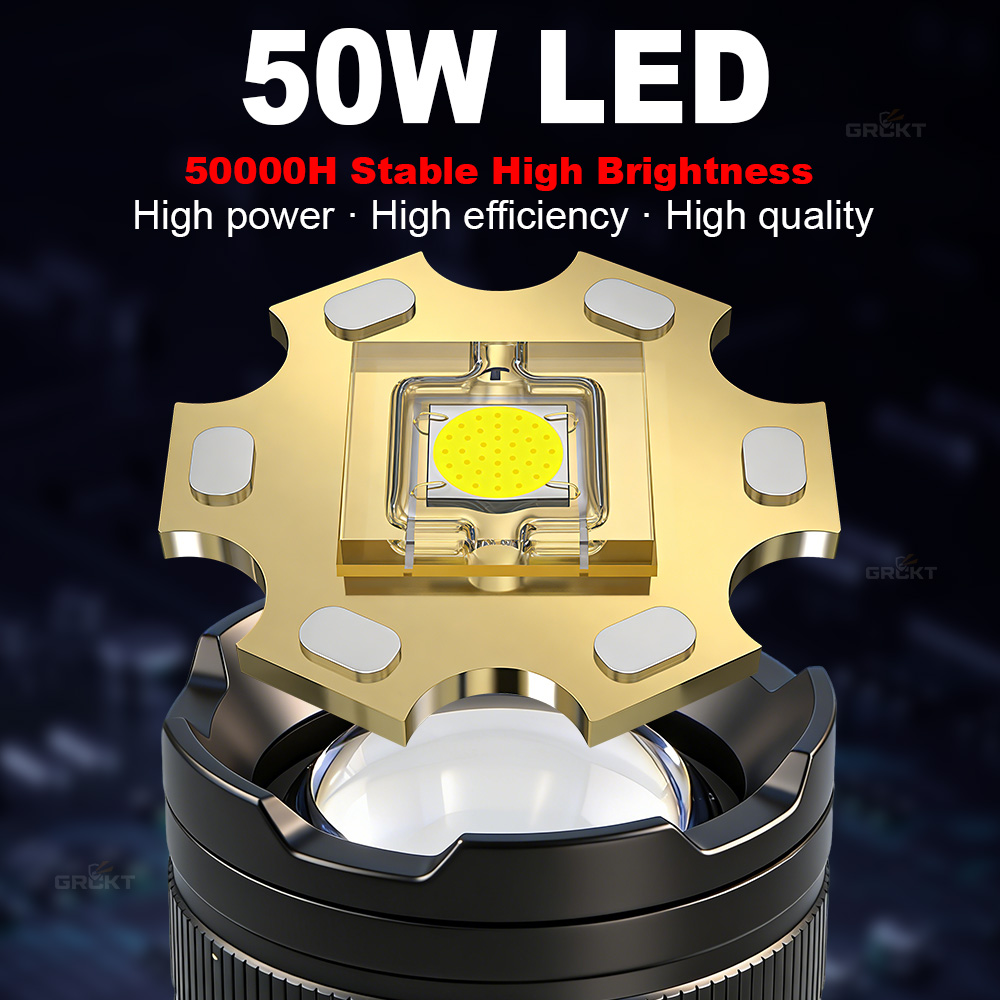 80000CD Самый мощный светодиод – обзор и цена Tactical Flashlight Rechargeable