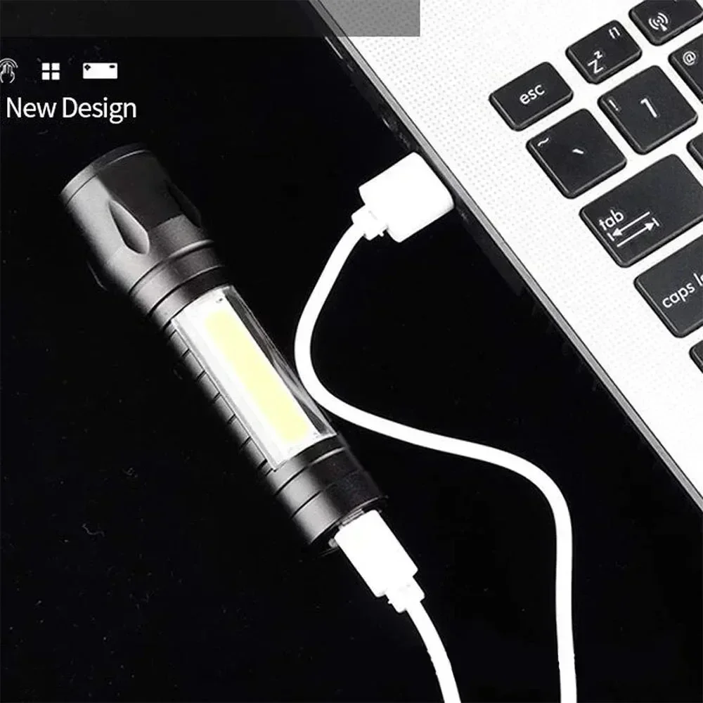Портативный COB + светодиодный – обзор и цена Tactical Flashlight Rechargeable