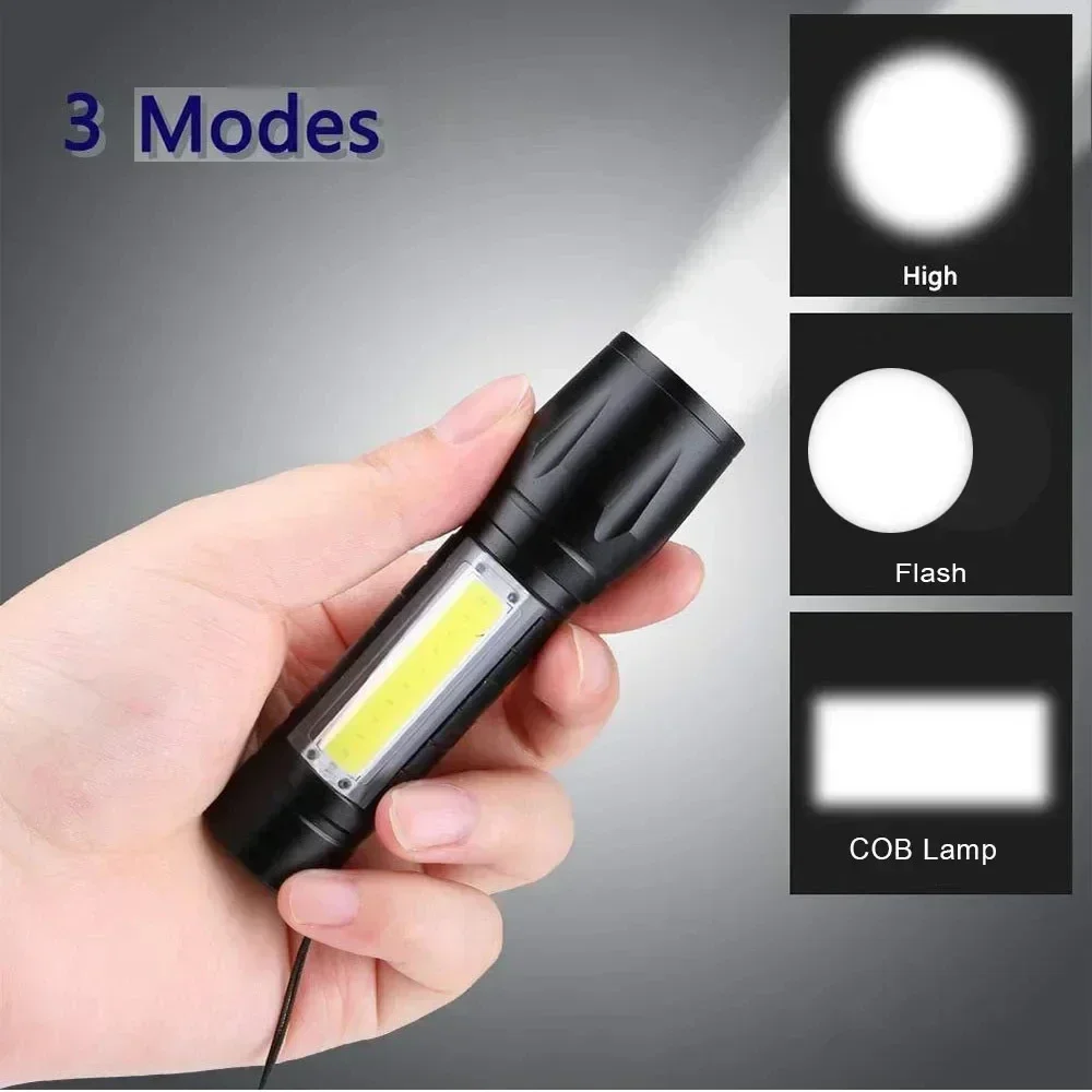 Портативный COB + светодиодный – обзор и цена Tactical Flashlight Rechargeable