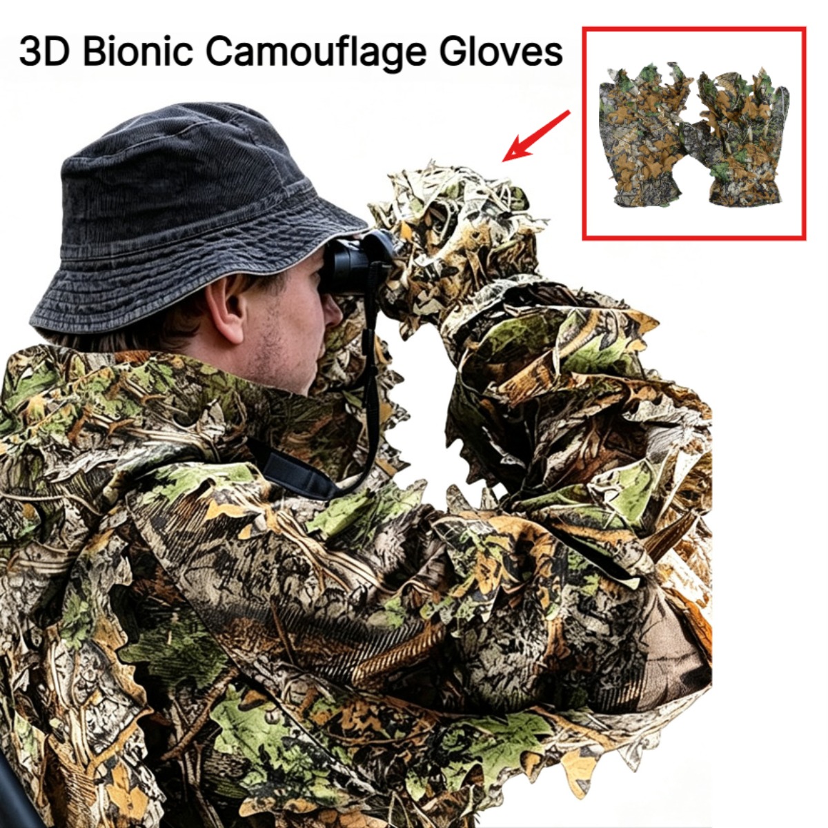 3D камуфляжные перчатки с лист – обзор и цена Outdoor Hunting Photography